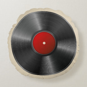 Vinyl Record Round Cushion
