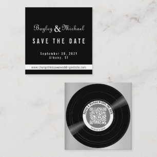 Vinyl Record Save the Date QR 50 Enclosure Cards