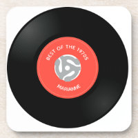 Vinyl Record Single "45" Design Beverage Coaster