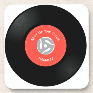 Vinyl Record Single "45" Design Beverage Coaster