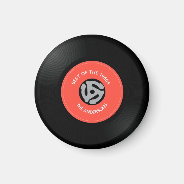 Vinyl Record Single Design Magnet (Front)