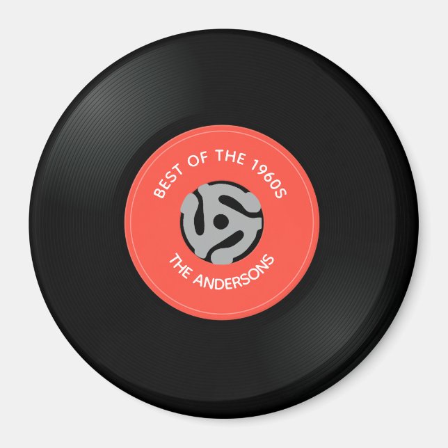Vinyl Record Single Design Magnet (Front)