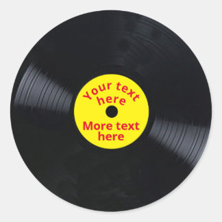 Vinyl Record STICKER Customisable Text