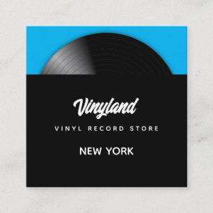 Vinyl Record Store Square Business Card