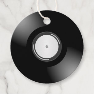 Vinyl Record Style Favour Tag for DJs & Music Love