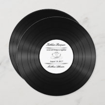 vinyl record wedding invitation