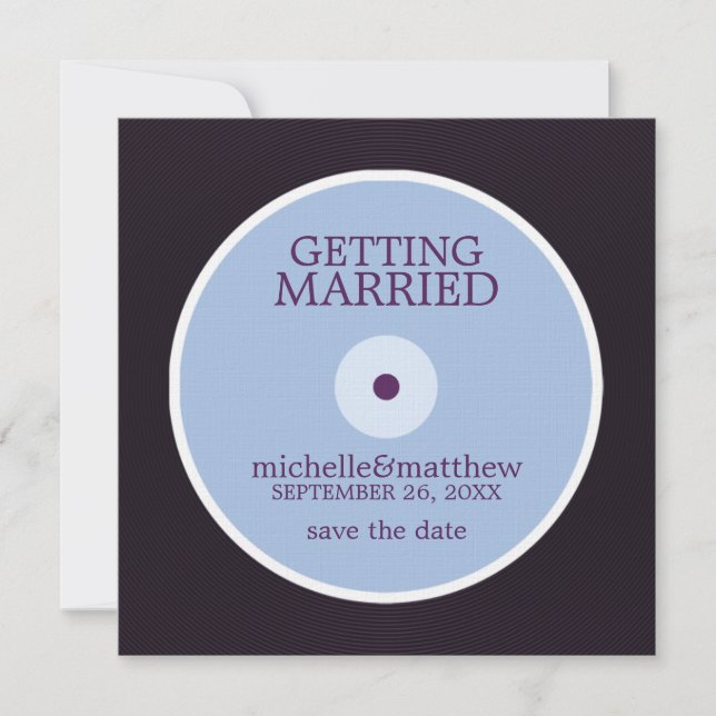 Vinyl Record Wedding Save the Date (Front)