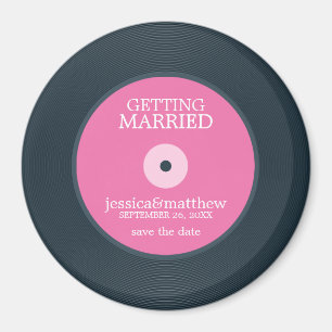 Vinyl Record Wedding Save the Date Magnet