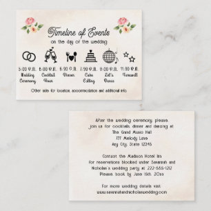 Vinyl Record Wedding Timeline Enclosure Card