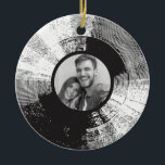 Vinyl Record With Photo Ceramic Ornament<br><div class="desc">Vinyl record ornament with photo for the vinyl junkie.</div>