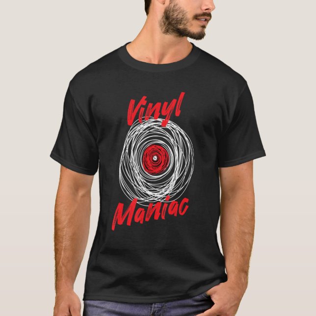 Vinyl Records Audiophile Retro Music Collector Cra T-Shirt (Front)