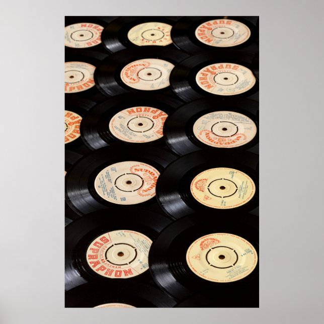 Vinyl Records Background Poster (Front)