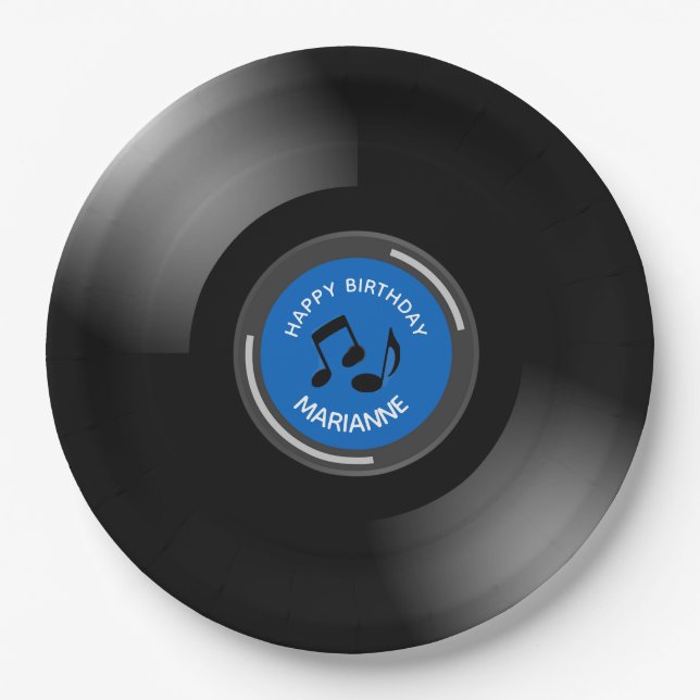 Vinyl Records Design Paper Plates (Front)