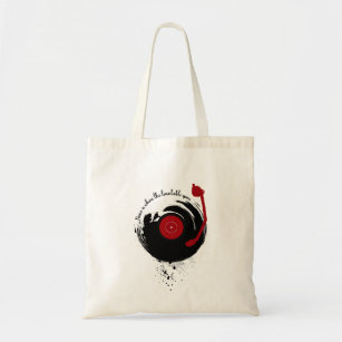Vinyl Records Home Is Where The Turntable Spins Tote Bag