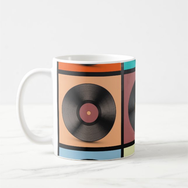 Vinyl records: retro LP set. Coffee Mug (Left)