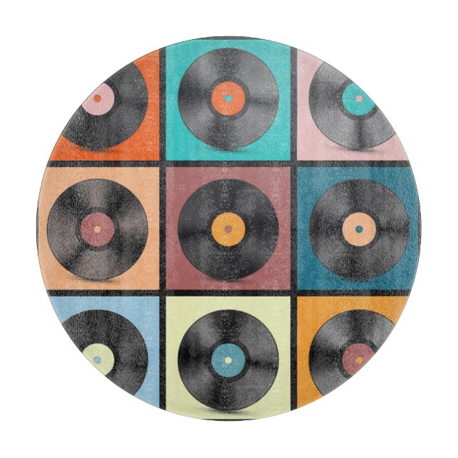 Vinyl records: retro LP set. Cutting Board (Front)