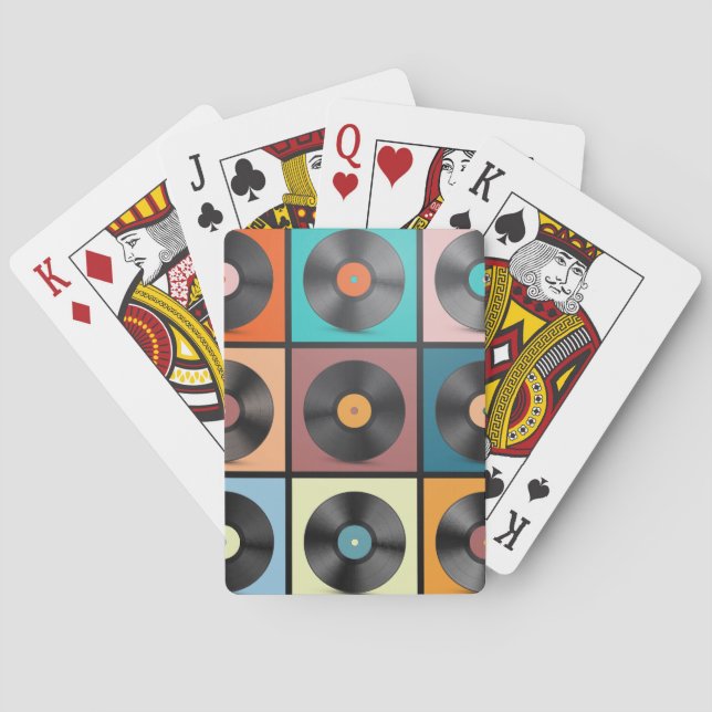 Vinyl records: retro LP set. Playing Cards (Back)