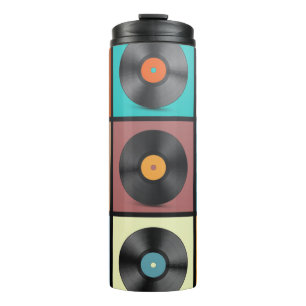 Vinyl records: retro LP set. Thermal Tumbler