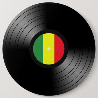 Vinyl reggae 6 cm round badge