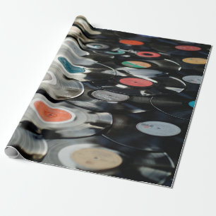 Vinyl retro plastic old black wrapping paper