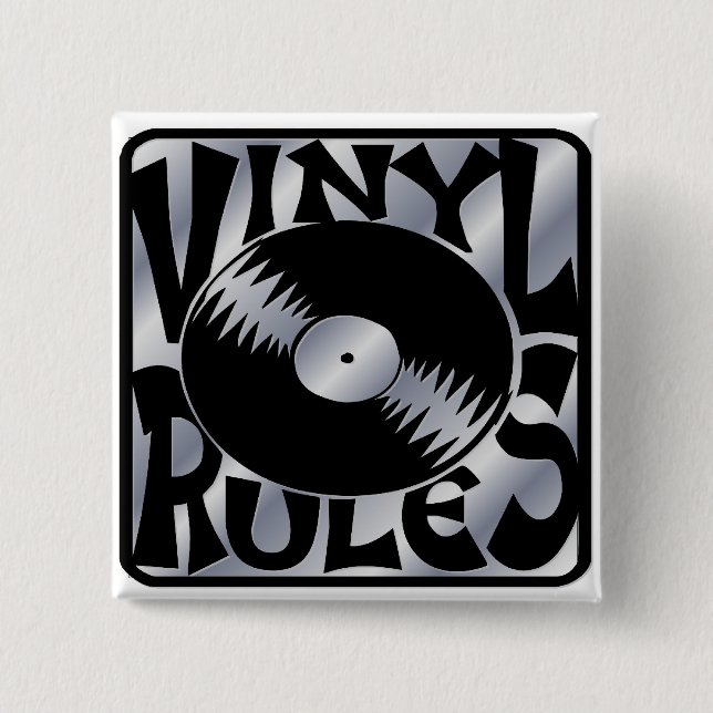 Vinyl Rules 15 Cm Square Badge (Front)