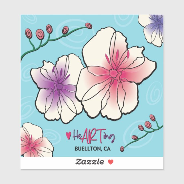 Vinyl Sticker - Flowers and Vines - Buellton.Art  (Sheet)