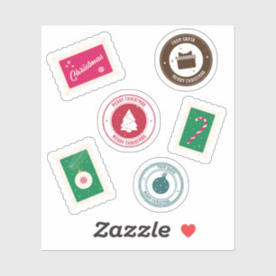 Vinyl Sticker with Postage Stamps