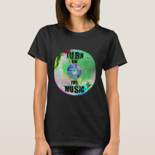 Vinyl Turn On The Music Black T-Shirt
