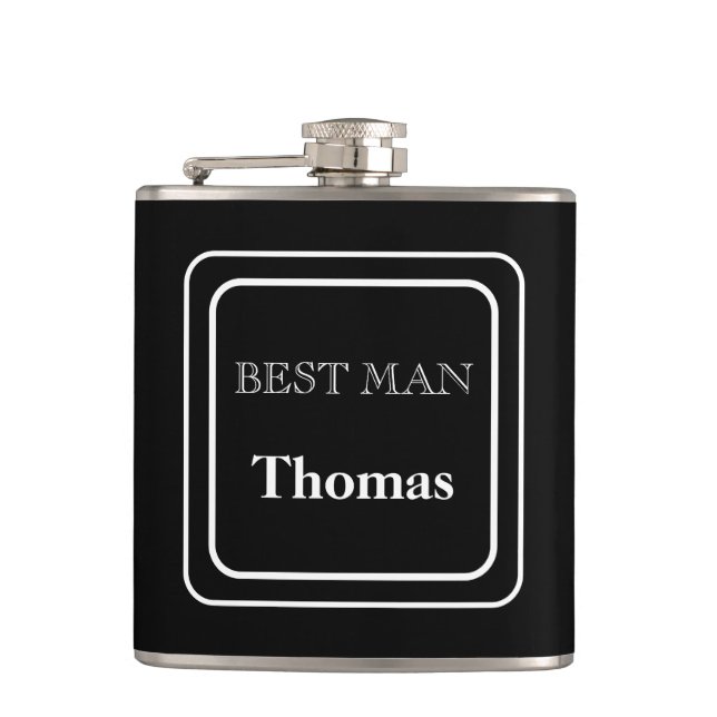 Vinyl Wrapped Flask-Best Man Hip Flask (Front)