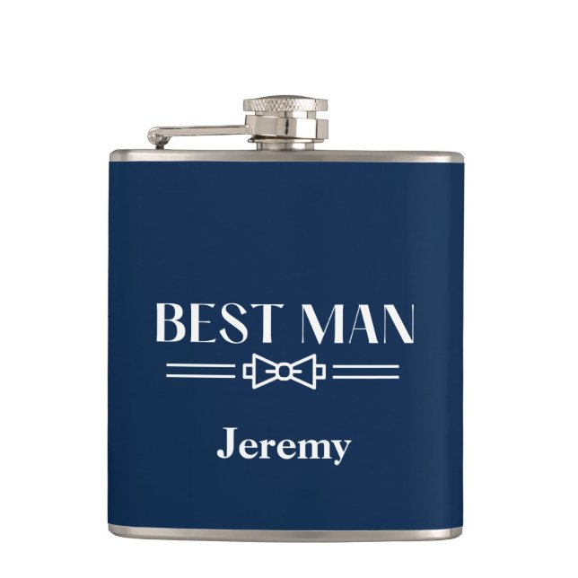 Vinyl Wrapped Flask-Best Man Hip Flask (Front)