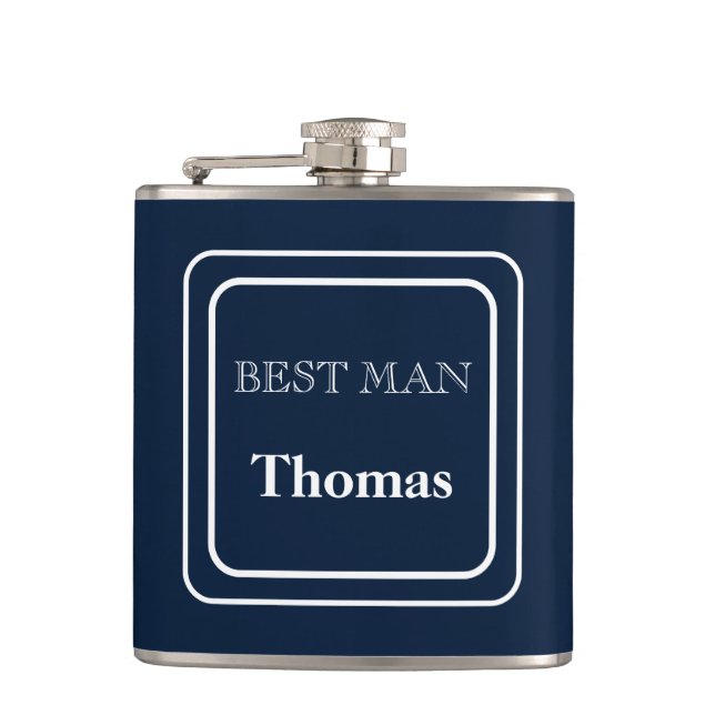 Vinyl Wrapped Flask-Best Man Hip Flask (Front)