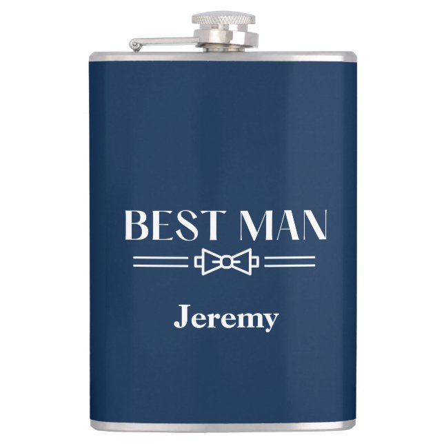 Vinyl Wrapped Flask-Best Man Hip Flask (Front)