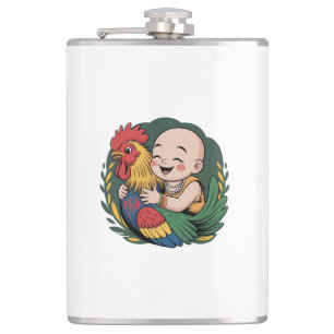 Vinyl Wrapped Flask Chloe Baby Hugs The Rooster