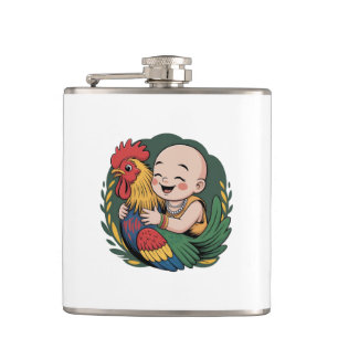 Vinyl Wrapped Flask Chloe Baby Hugs The Rooster