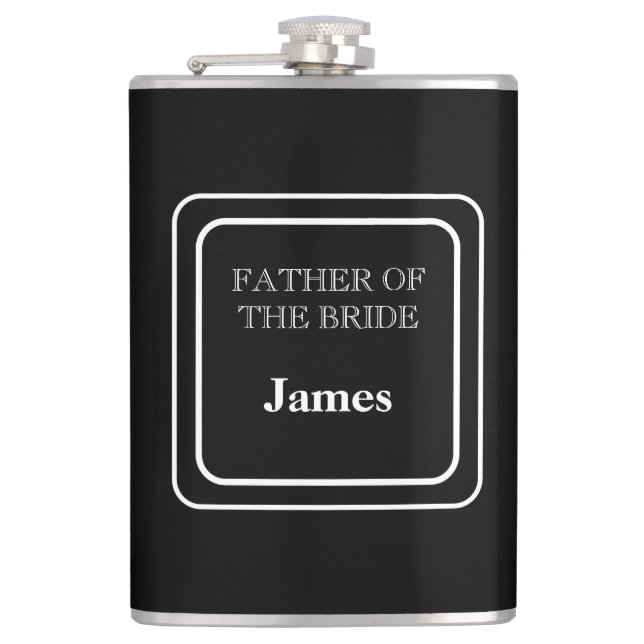 Vinyl Wrapped Flask-Father of Bride Hip Flask (Front)