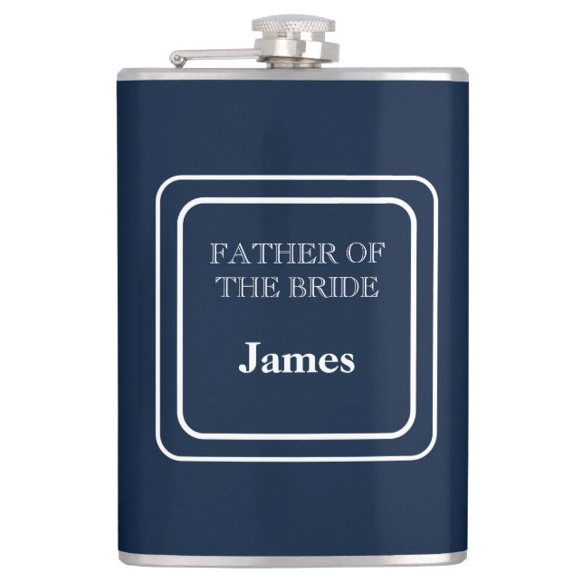 Vinyl Wrapped Flask-Father Of Bride Hip Flask (Front)