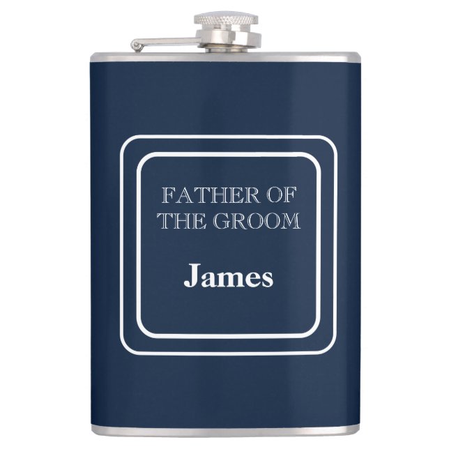 Vinyl Wrapped Flask-Father of Groom Hip Flask (Front)