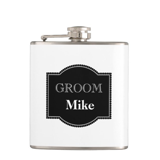 Vinyl Wrapped Flask-Groom Flask (Front)