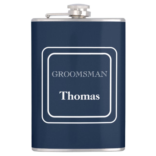 Vinyl Wrapped Flask-Groomsman Hip Flask (Front)