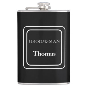 Vinyl Wrapped Flask-Groomsman Hip Flask