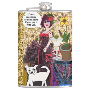 Vinyl Wrapped Flask- It's not considered drinking Hip Flask