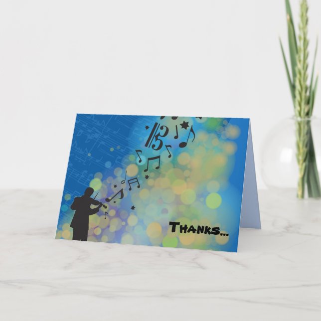 Viola Bar Mitzvah Folded Thank You Card (Front)