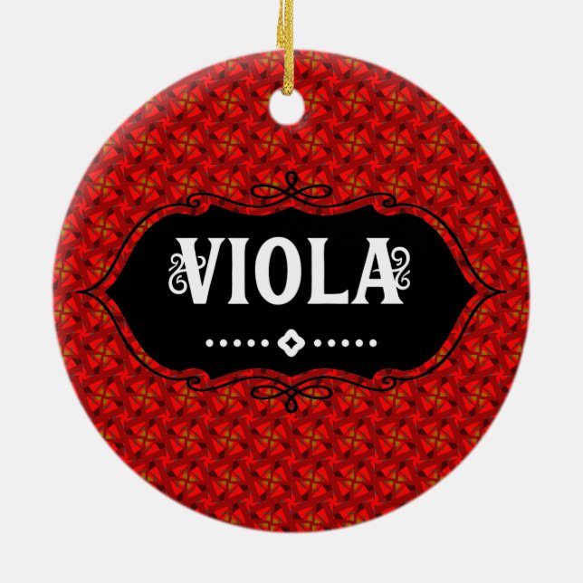 Viola Emblem Ceramic Ornament (Back)