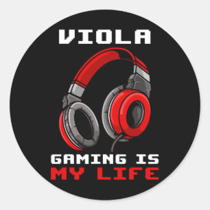 Viola - Gaming Is My Life - Personalized  Classic Round Sticker