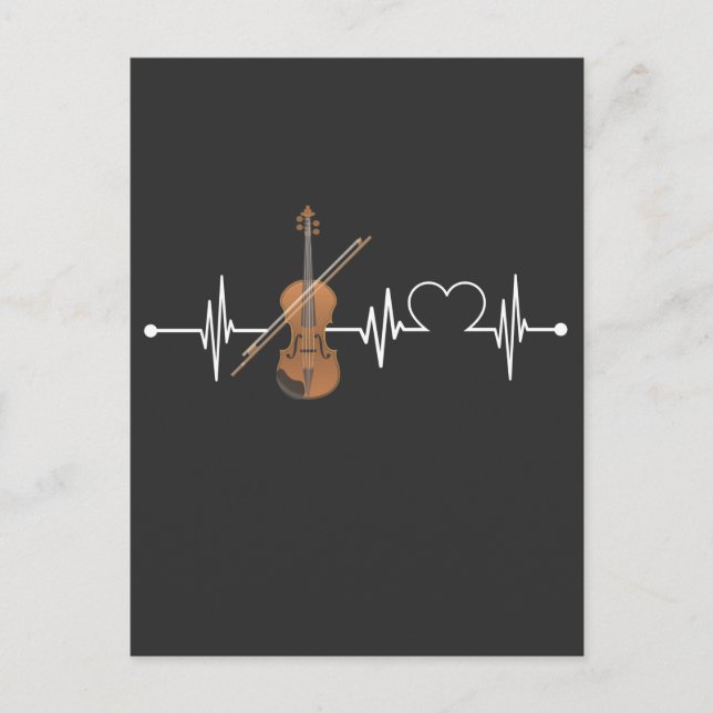 Viola Heartbeat Violin Player Orchestra Musician Postcard (Front)