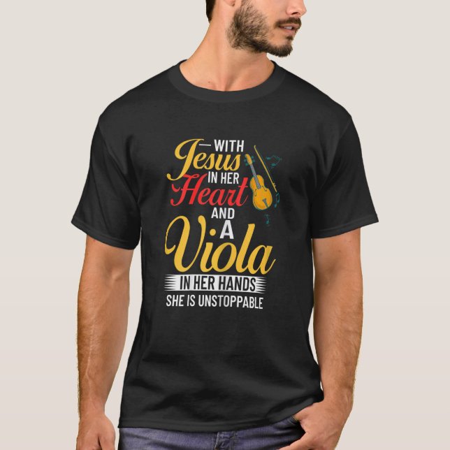 Viola Instrument Music Notes Player Lesson Beginne T-Shirt (Front)