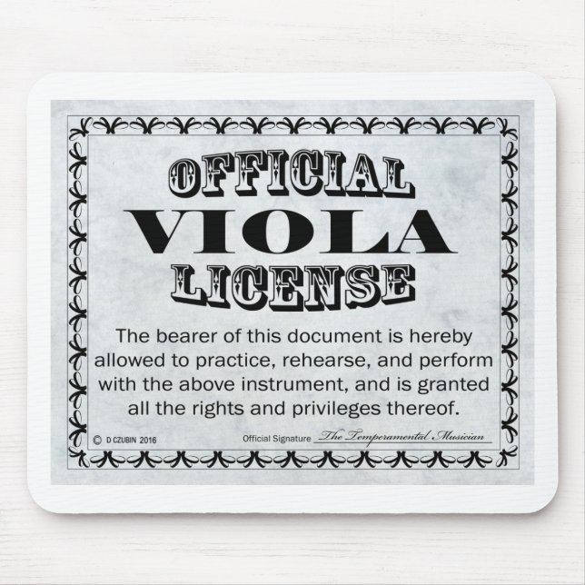 Viola License Mouse Pad (Front)