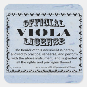 Viola License Square Sticker