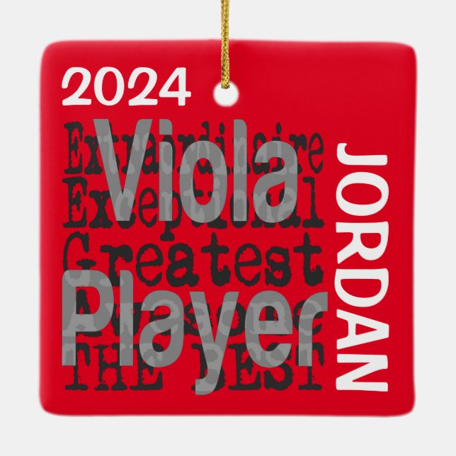 Viola Player Extraordinaire CUSTOM Ceramic Ornament (Back)