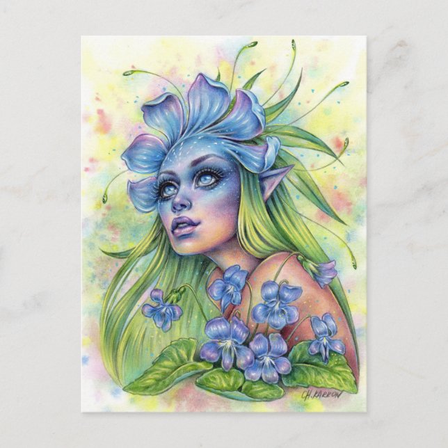 Viola Postcard Flower Faery Fantasy (Front)